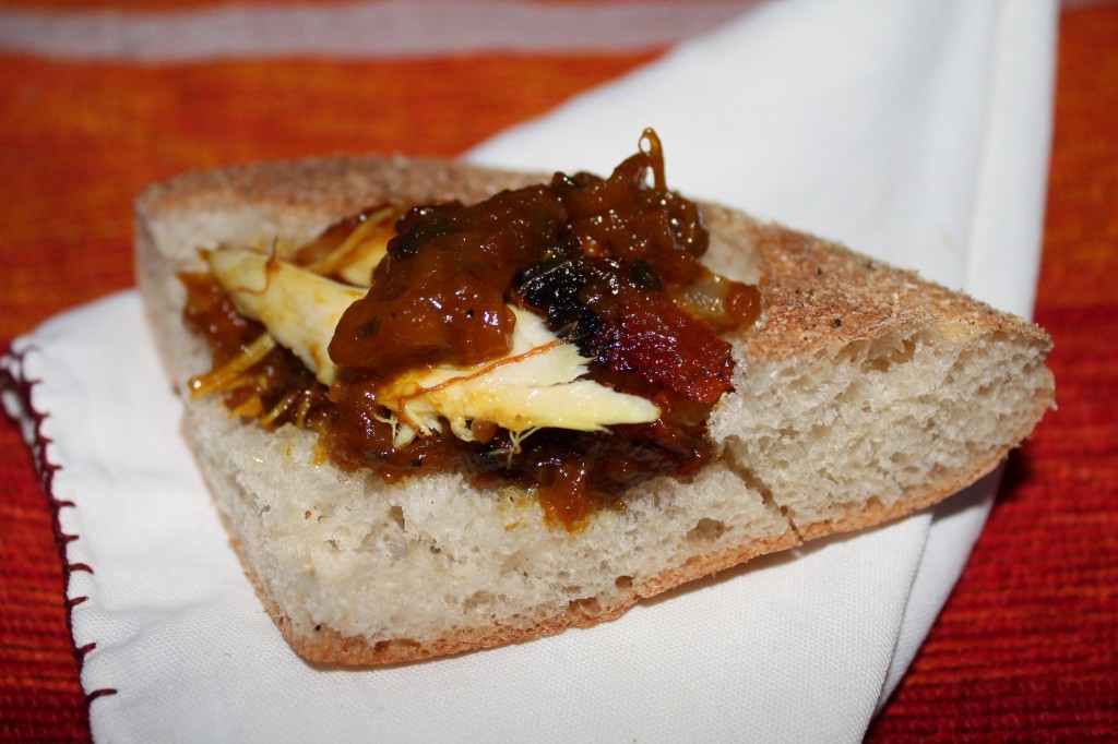 chicken on bread