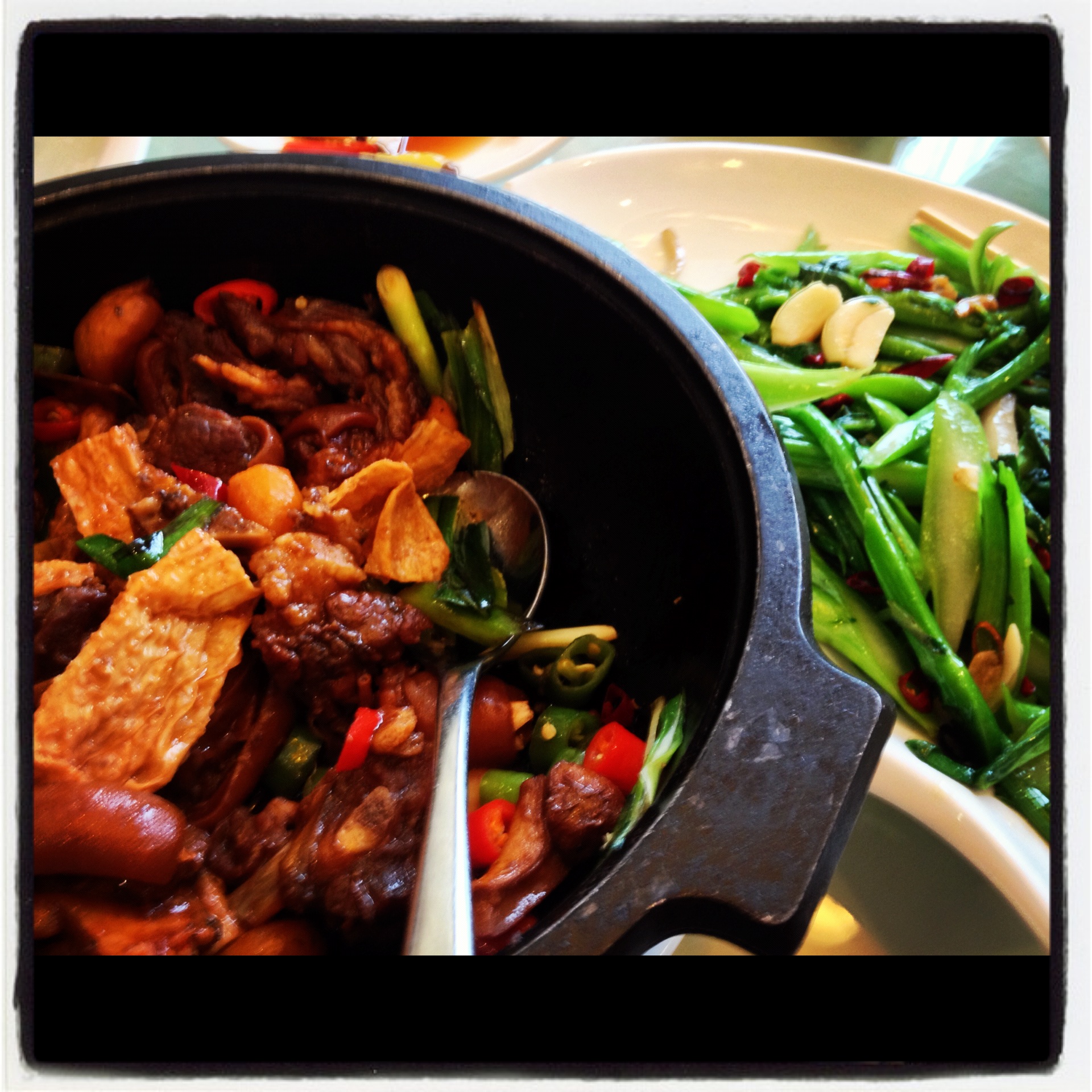 The tofu skins and garlicky greens were awesome